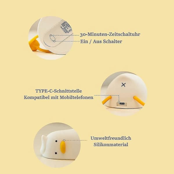 [RM]Silikone And LED Natlys, USB Genopladelig Berørings-Sengelampe