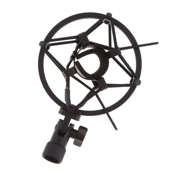 Mikrofon i rostfritt stål med antivibrationsfäste, svart