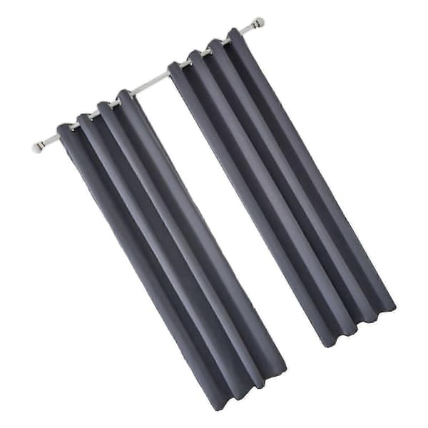 [RM]Blackout Curtain Polyester Bedroom Blackout Curtains Dark Grey for Home Decoration