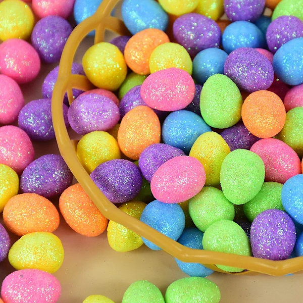 80 stycken/förpackning färgglada påskägg skum fågelägg DIY hantverkstillbehör 80pcs