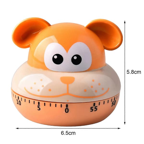 Mekanisk timer 60 minutter ABS bærbar tegneserie dyretimer for kjøkken Monkey