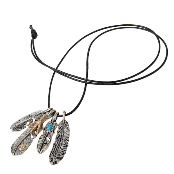 Bohemiskt Hängsmycke Halsband Guld Snöre Örnklo Ängel Fjäder Berlocker Smycken