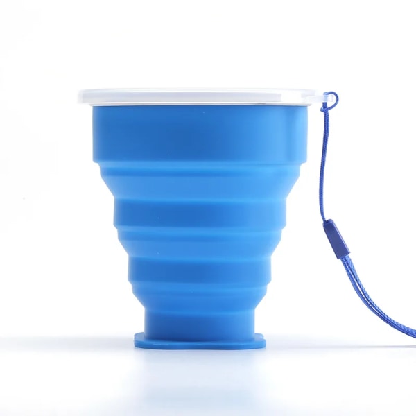 Vikbara Muggar BPA-FRI Vattenmugg Rese Silikon Infällbar Bärbar Utomhus Kaffe Handmugg blue 200ml
