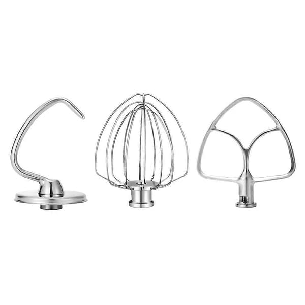 Tilbehør i rustfritt stål til KitchenAid 4,5-5 Qt kjøkkenmaskin med vippehode, inkluderer 6-tråds visp, flat visp, eltekrok