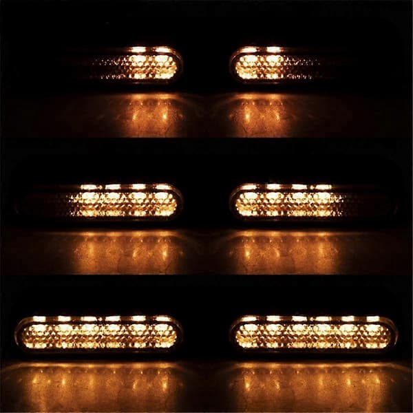Motorcykel Blinklys 6LED Ravfarvede Indikatorer 2 STK Styrlys til Scooter