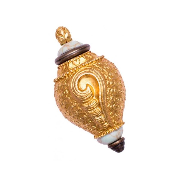 Buddhistisk berlock herr guld silver svart kors