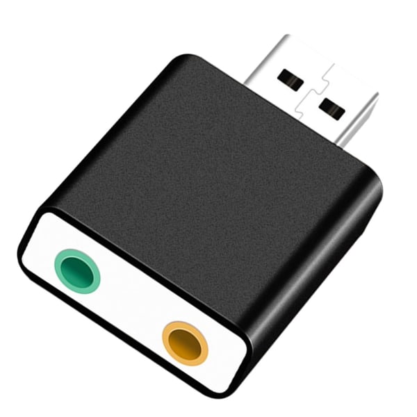 USB 2.0 adapter virtuellt ljudkort 7.1 kanals ljud för bärbar dator svart