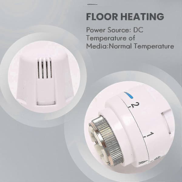 1/2 tomme termostatisk radiatorventil med automatisk temperaturkontrol til DN15 lige anvendelse Silver