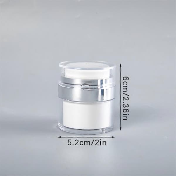 Akryl kosmetisk vakuumflaska med ank-näbb, silver 15ml