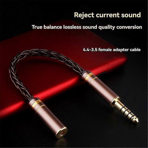 HIFI Balanceret Lydkabel 8-kernet Høretelefonadapterkabel 3.5MM Han til Hun AUX Jack Adapterkabel A