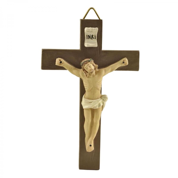 Jesus spikad till korset Hartsväggkrucifix Väggkors Bordsskiva Krucifix Dekor Krucifixkors Dekorativt bordskors för vardagsrummet i sovrummet