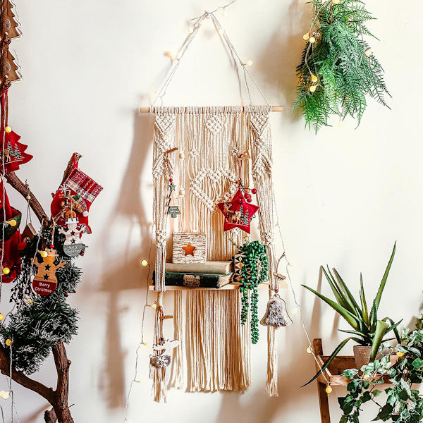 Enkel Macrame Väggbonad Gardin - Boho Väggtapet - Bohemisk Macrame Gardin för Vardagsrum, Sovrum, Barnrum, Fönster, Bröllopsbakgrund