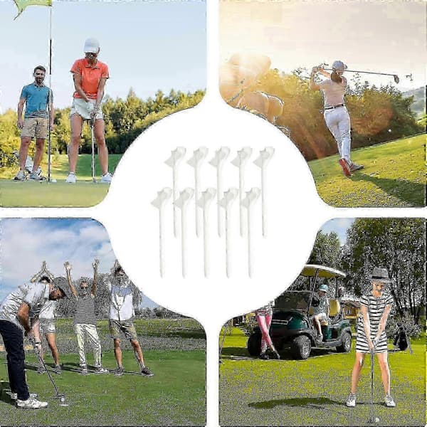 Flight Path Golf Tees 3.25 tommer 10-styk sæt, reducerer friktion boldholder til udendørs sport