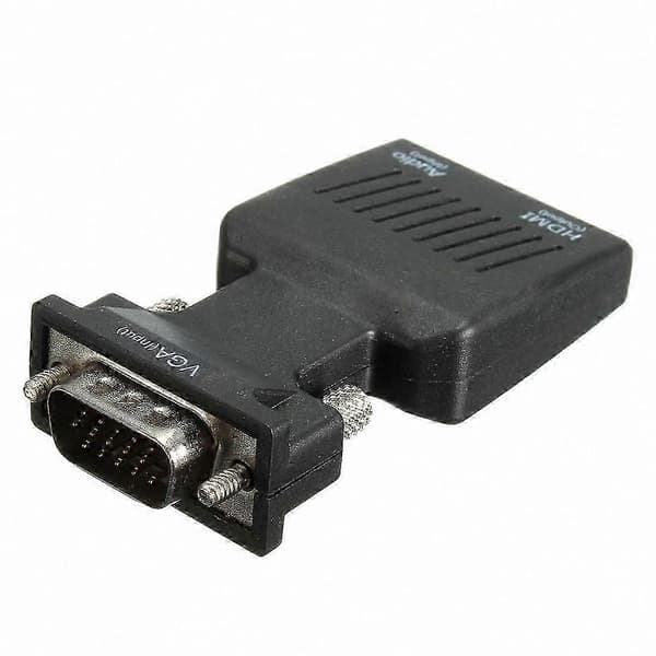 HDMI til VGA-adapter med USB-lydsupport til 1080P videokonvertering Black