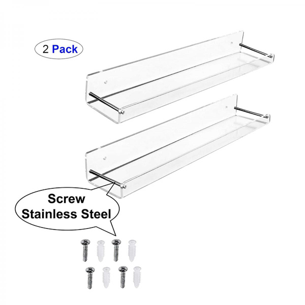 2 Stycken Genomskinlig Akryl Väggmonterad Hängande Hylla Displayfodral Organizer för Actionfigurer