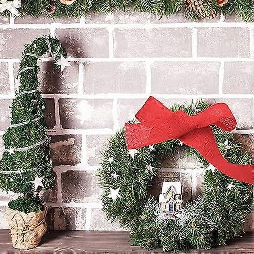 2 ruller juleburlap silkebånd, Heisen burlap jutestof