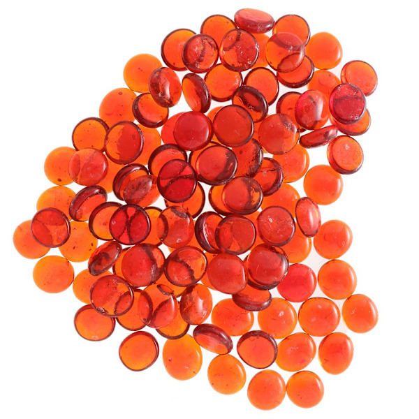 100 st Ljusorange Marmor Platt Glassten Marmor Vas Fyllmedel
