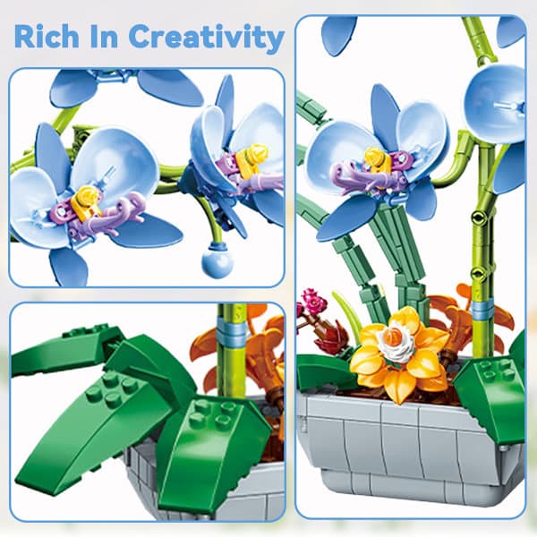 [RM] Orchid Flowers Building Blocks Bonsai Tree Creative Project for Adults