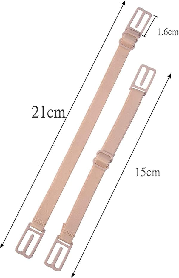 [RM] Non-slip Bra Straps, 6 Pcs Bra Strap Holder, Elastic Strap Holder Fits All Cup Sizes (Black, Beige, White)