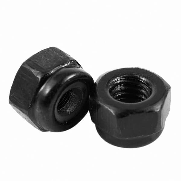 M2.5 nailonilukkomutterit, kuusio, musta sinkitty, 50 kpl Black