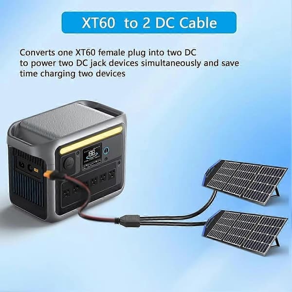 XT60 til DC-adapterkabel XT60 til dobbelt DC 5,5 mm X 2,1 mm han/hun strømkabel til bilbatteri FPV-skærm strøm hun Female