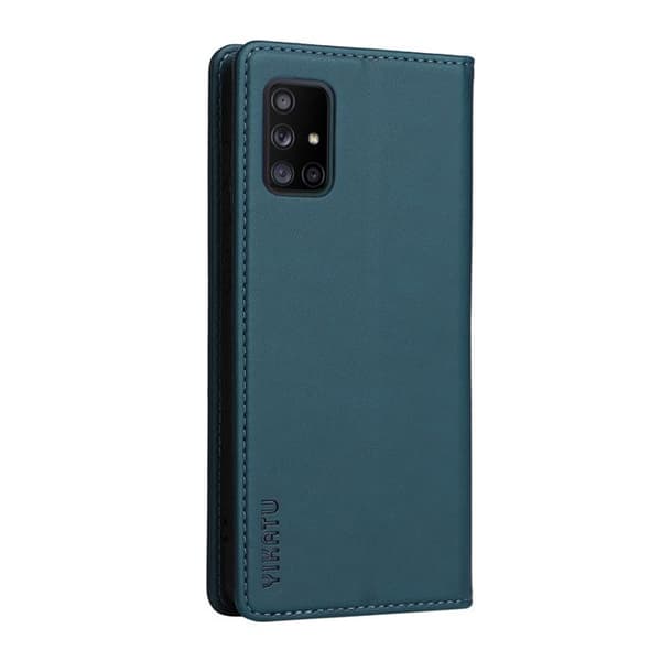 Fodral till Samsung Galaxy A71 4G, Premium PU-läder Flip Plånboksfodral med magnetlås och stötsäkert skydd - Blå
