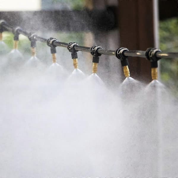 [RM]10m Automatic Watering Kit Micro Mist Spray Cooling System Garden Agriculture Greenhouse Irrigation Spray Brass Mist (LGL) 10m