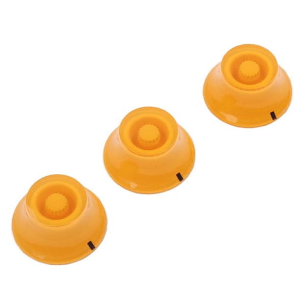 Set med 3 högtalare akrylknoppar för fender strat gitarrbasdelar gul