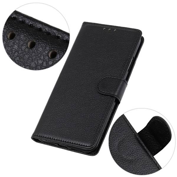 iPhone 7/8/SE (2020/2022) - Litsi Lompakkokotelo - Musta Black Svart