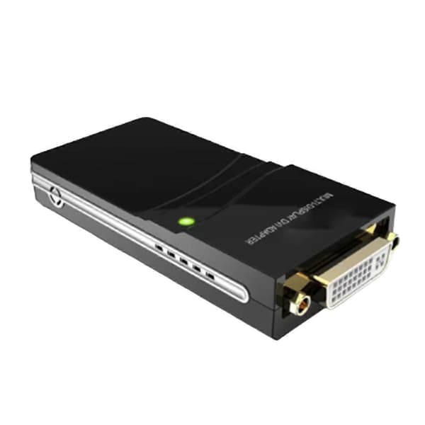 USB til HDMI-kompatibel/DVI/VGA Videoadapter (Displaylink IC) USB 2.0 DVI/VGA ADAPTER til Mac OS, Wind Black