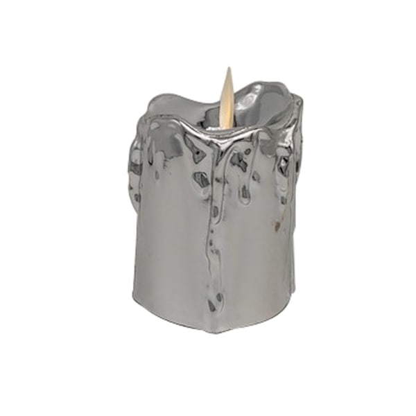 Elektrisk LED Flamels Ljus Simulerad Flimmer Heminredning Silver