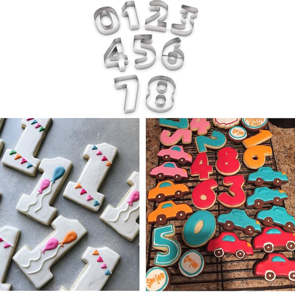 Kakformar, 9 st Set, Nummerdesign