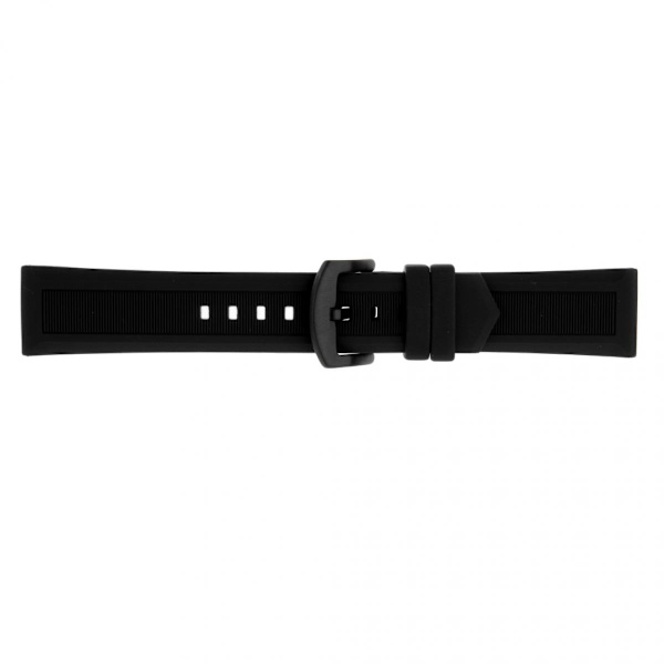 24mm Sport Ersättningsarmband Svart Silikongummi Svart