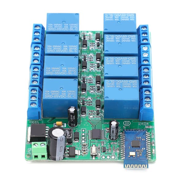 [RM] Bluetooth Timerrelé DC 5V Relékort med 8 Kanaler Fjernkontroll for Android-telefon