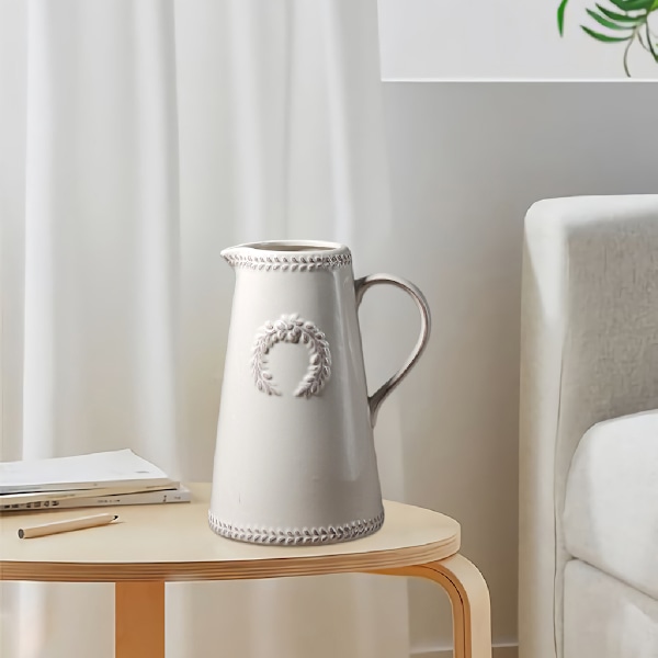 Blomkruka för Hemmakontor Nordisk Vardagsrum Vas Kaffe Keramik 23cm Kruka
