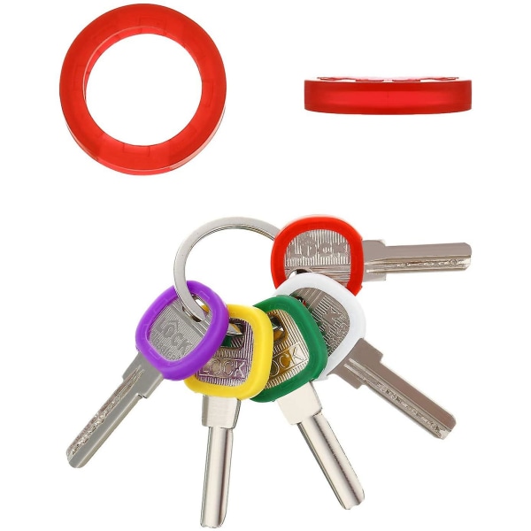 36 st Nyckelkapslar Omslag Taggar Flexibla nyckelluckor Plastnyckelidentifieringsringar för enkel identifiering av nycklar