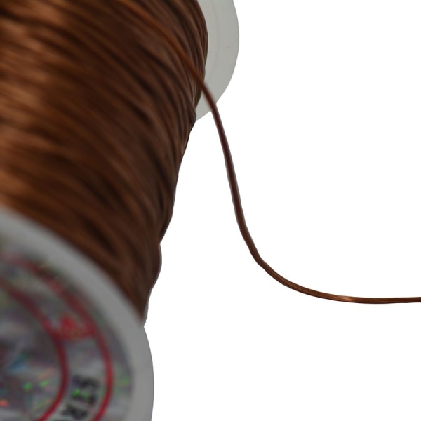 50 Yards Kristall Stretch Kedja Polyester Snöre Rulle Smyckestillverkning DIY Brun