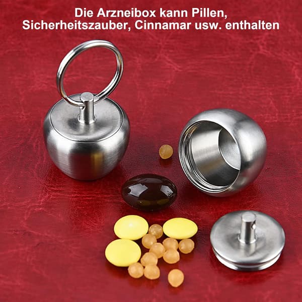 [RM]Small Pill Box, Medicine Box, Apple-shaped Pill Box with Key, ZQKLA
