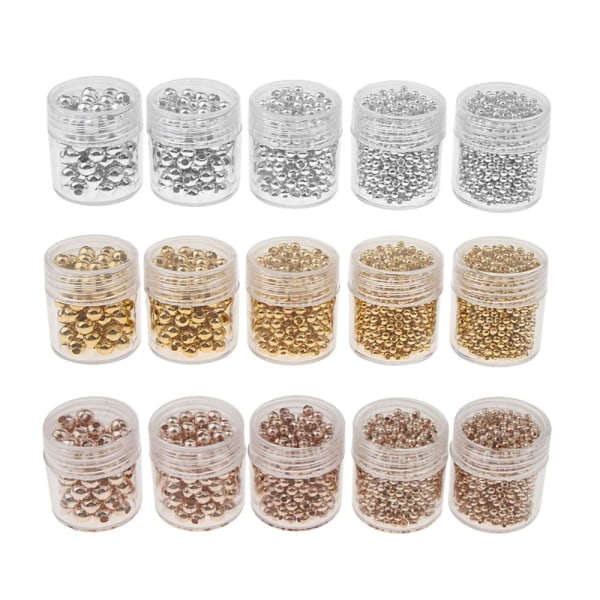 15 flaskor Spacer Beads Lös metall Spacer Bead grossist för DIY smyckestillverkning