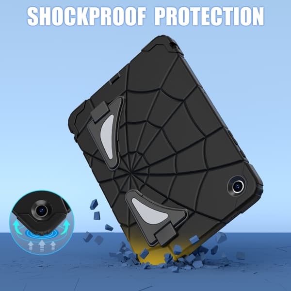 Samsung Galaxy Tab A9+ Spider Silikon Hybrid PC Støtsikkert Deksel Svart