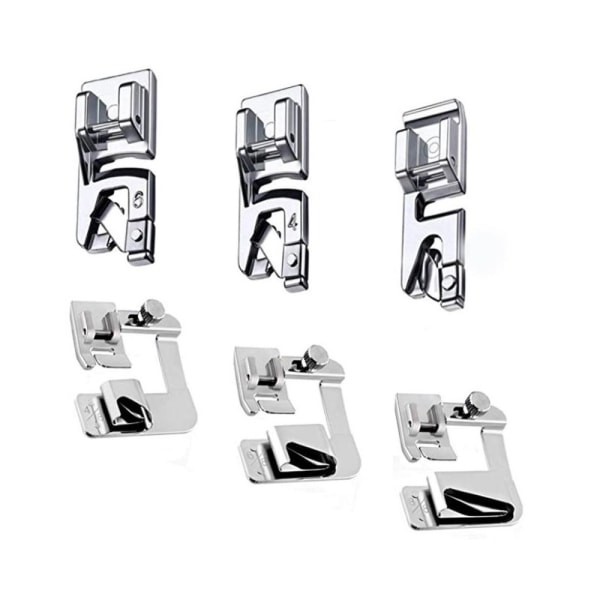 Fållvikare Symaskinsfot Set 3mm 4mm 6mm