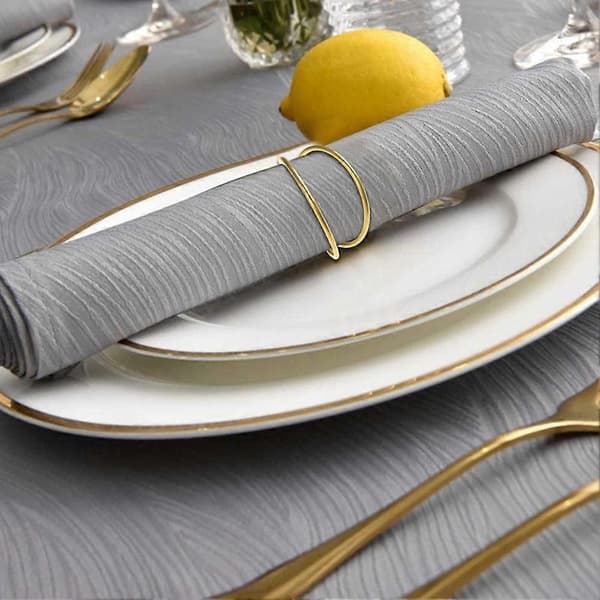 12-pak enkle servietringe guld til bryllup, Thanksgiving, julefrokost, middagsbord size