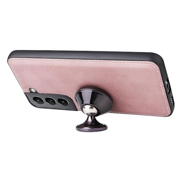 SKALO Kompatibel med Samsung S22 Magnetisk Etui/Wallet \"2 i 1\" - Rose Pink gold Rosa guld