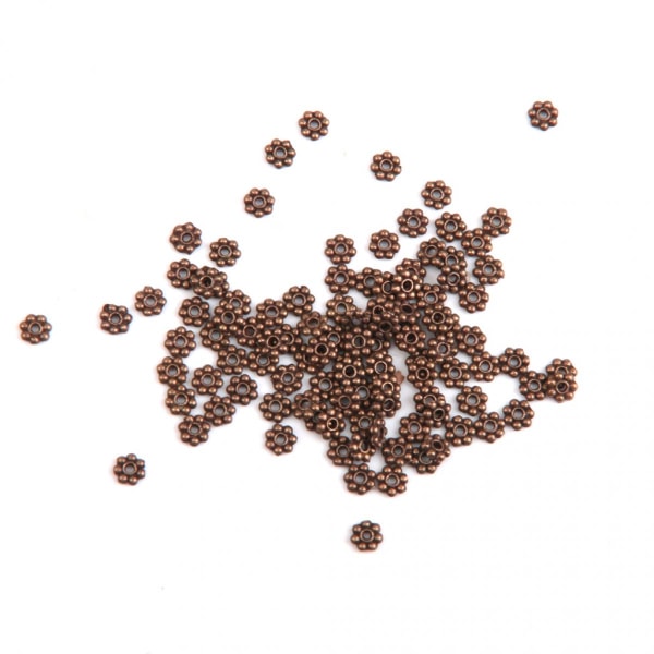 Parti om 100 st 4mm Rondell Mellanlägg Blomma Snöflinga Legering Hantverk DIY Smyckestillverkning - Gun Black