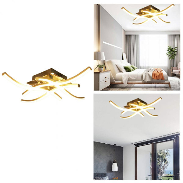 Modern 4-radig LED-taklampa, Inomhus Kökslampor, Vit Belysning