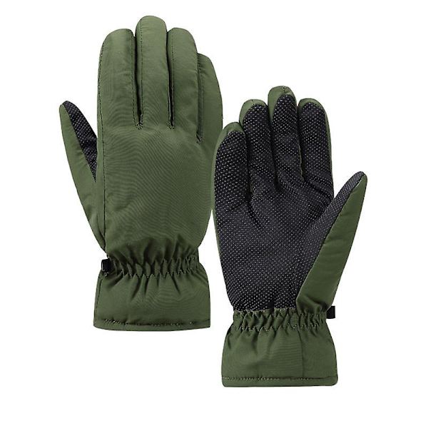 Vindtäta Varma Handskar Herr Vinter Fleece Utomhus Ridning Elektriska Motorcykelhandskar Green M