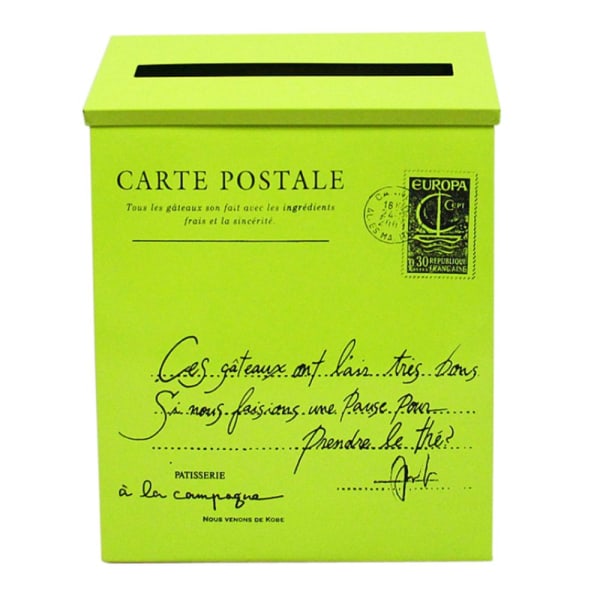 Vintage galvaniserad brevlåda Brevlåda Brevlåda Tidningshållare Grön låda
