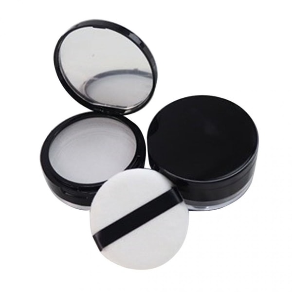 20g tomma pulverburkar Comestic Makeup Case Förvaringslåda Smink Lös pulver med svamppuff och spegel
