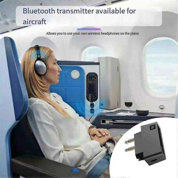 AK3046E Pro trådløs Bluetooth 5.0-adapter til fly, med HD/LL/adaptiv sender til hovedtelefoner