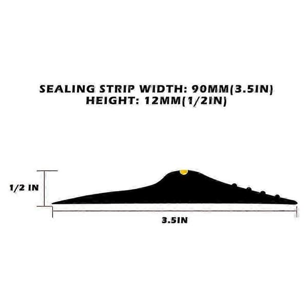 [RM] Universal Garage Door Threshold Seal, Weatherproof Rubber (3 m, Black)